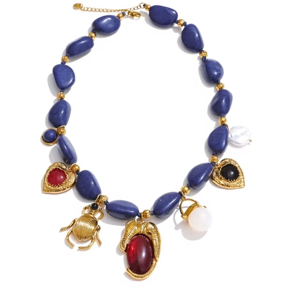 Love Gold and Red Charm Necklace - Picture 3 of 4